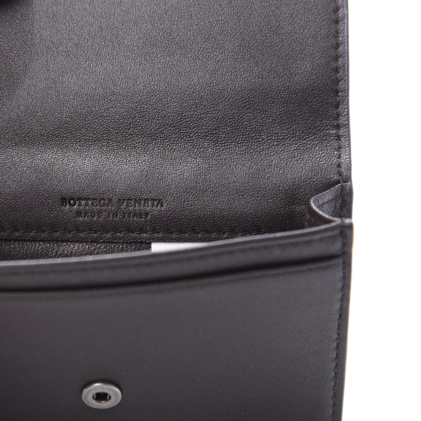 Nappa Intrecciato Card Holder Ebano