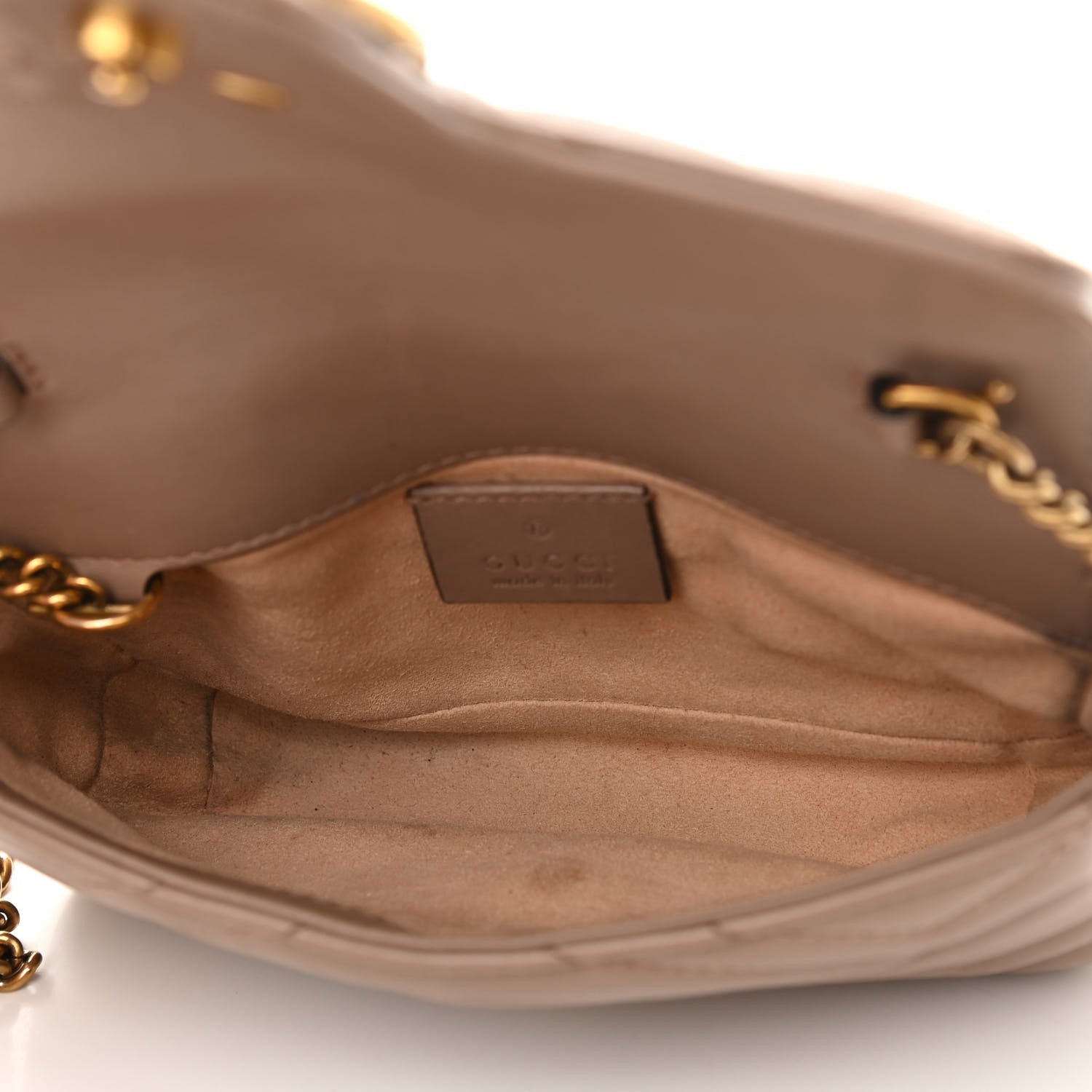 Gucci Calfskin Matelasse Super Mini GG Marmont Shoulder Bag Porcelain Rose 5 of 15