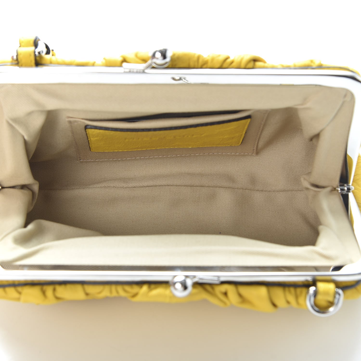 Dolce & Gabbana Calfskin Small Kiss Lock Frame Clutch Giallo 4 of 10