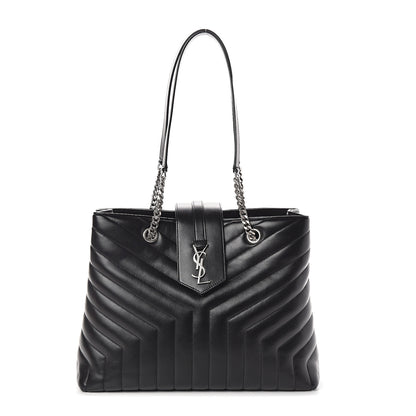 Saint Laurent Calfskin Y Quilted Monogram Large Loulou Shopper Black 1 of 9