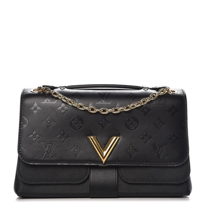 Louis Vuitton Monogram Cuir Plume Ecume Very Chain Bag Black 1 of 7