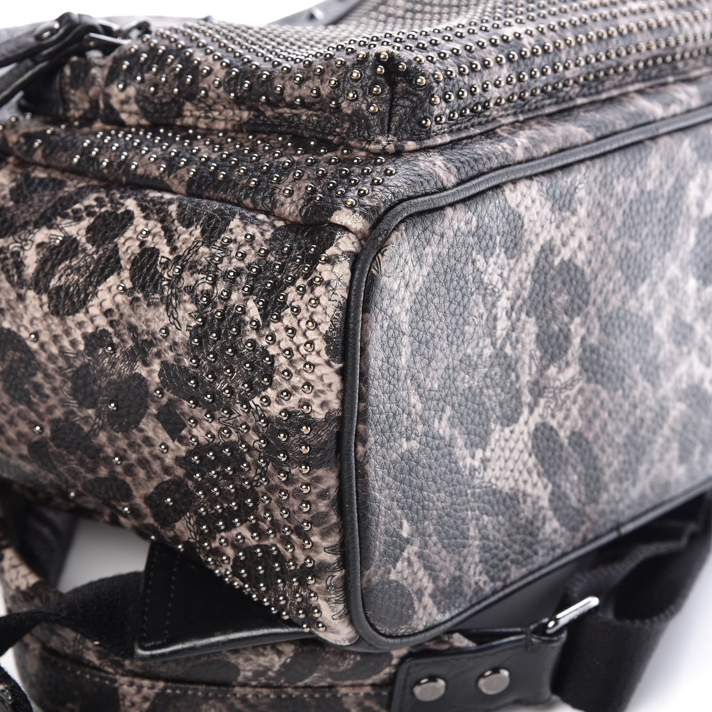 Visetos Leopard Print Studded Small Stark Backpack Black