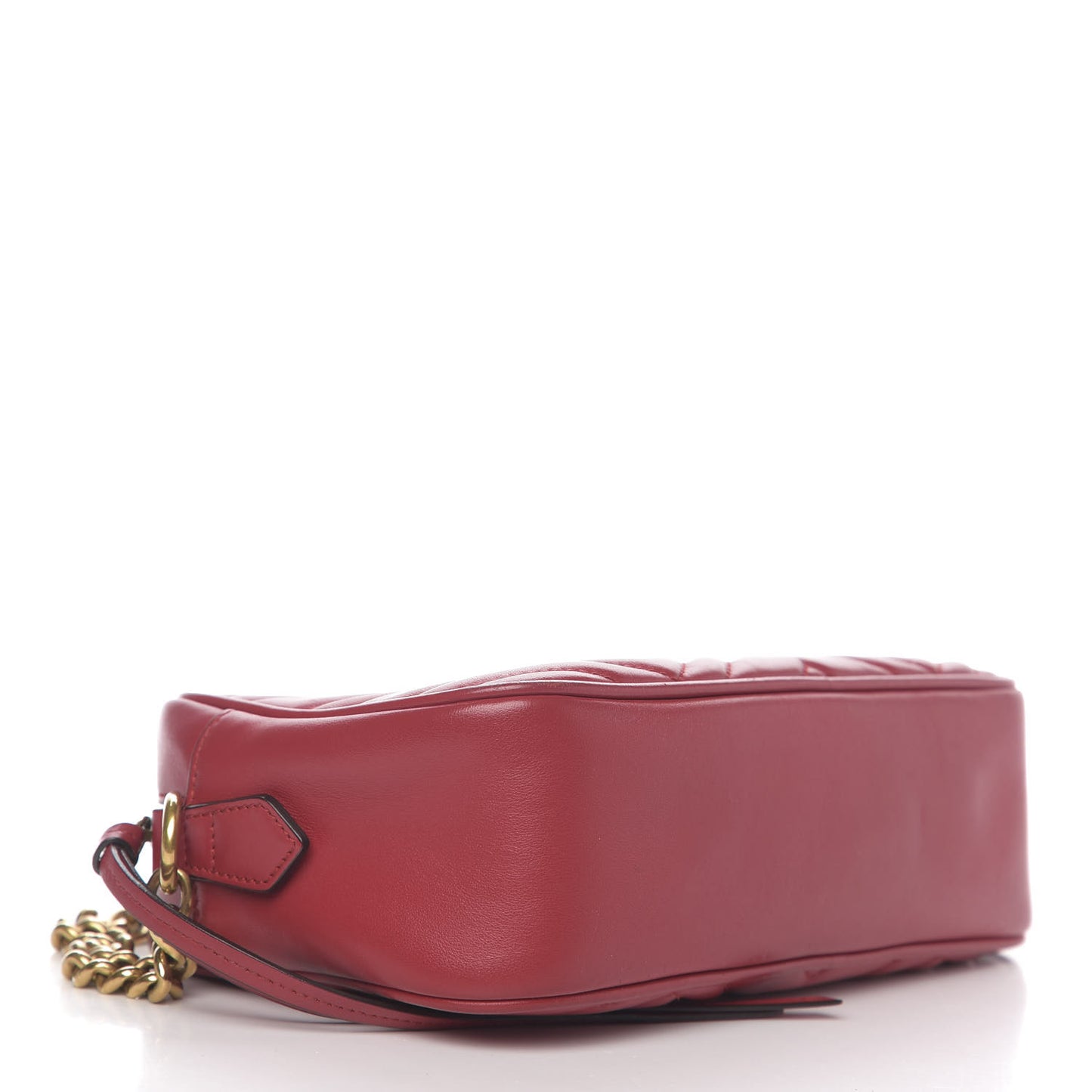 Calfskin Matelasse Small GG Marmont Chain Shoulder Bag Hibiscus Red