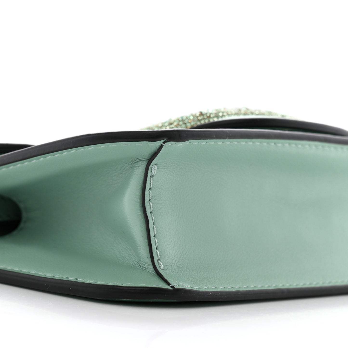 Calfskin Crystal Vlogo Loco Shoulder Bag Morning Dew