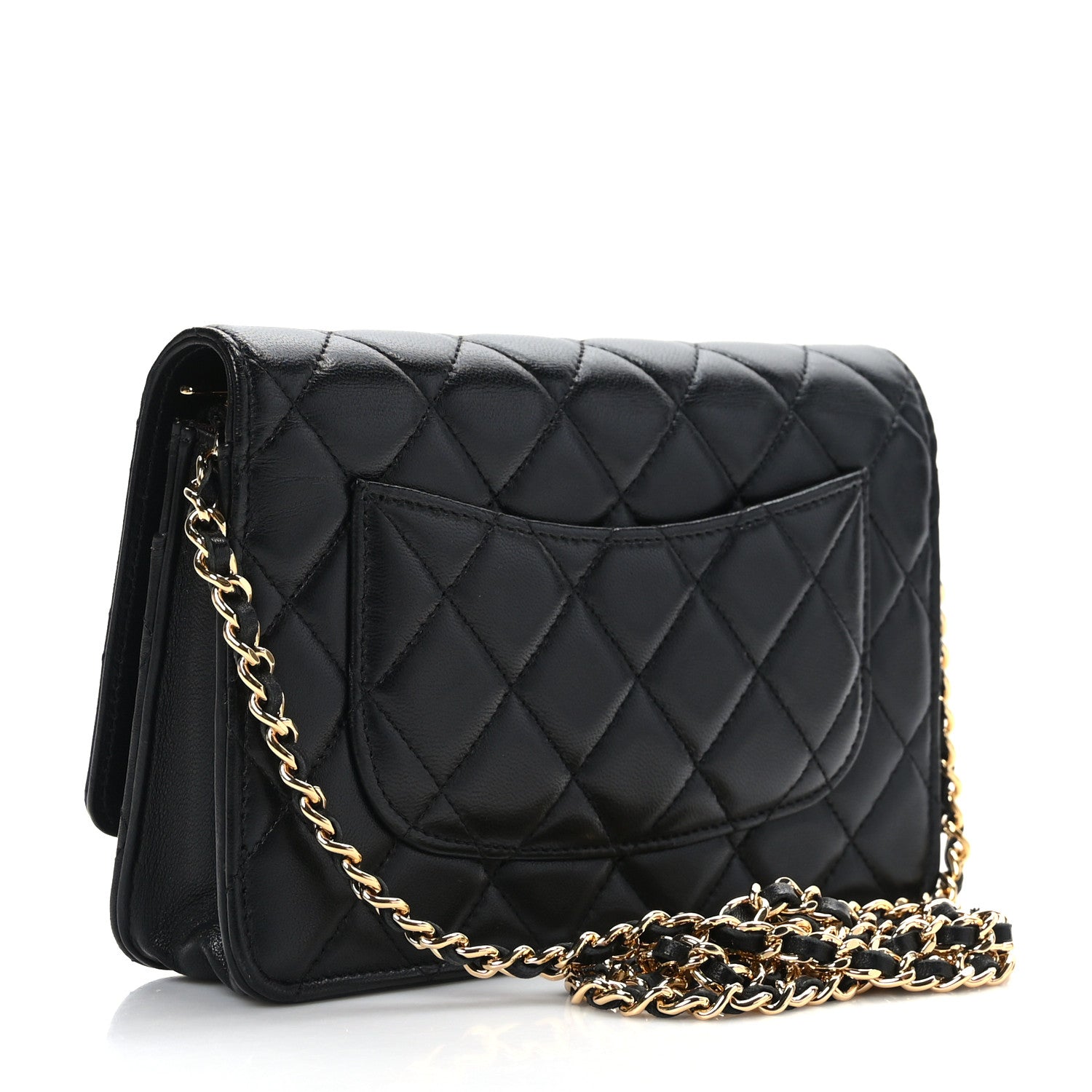Chanel Lambskin Quilted Wallet On Chain WOC Black 3 of 9