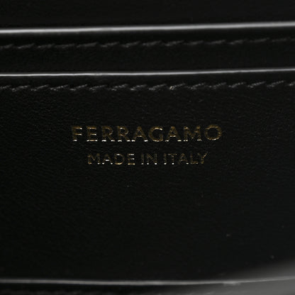 Salvatore Ferragamo Hammered Calfskin Round Gancini Crossbody Bag Black 6 of 9