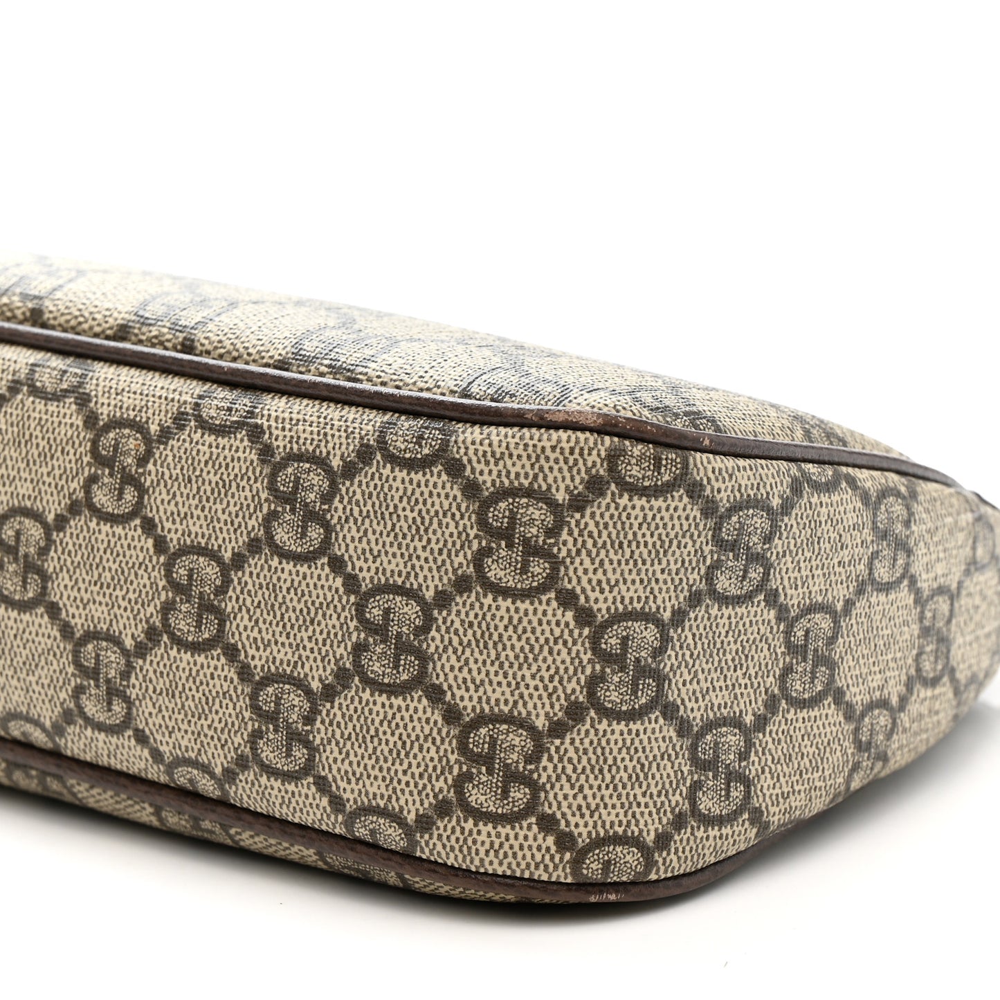 GG Supreme Monogram Textured Dollar Calfskin Web Small Ophidia GG Handbag Beige Ebony New Acero