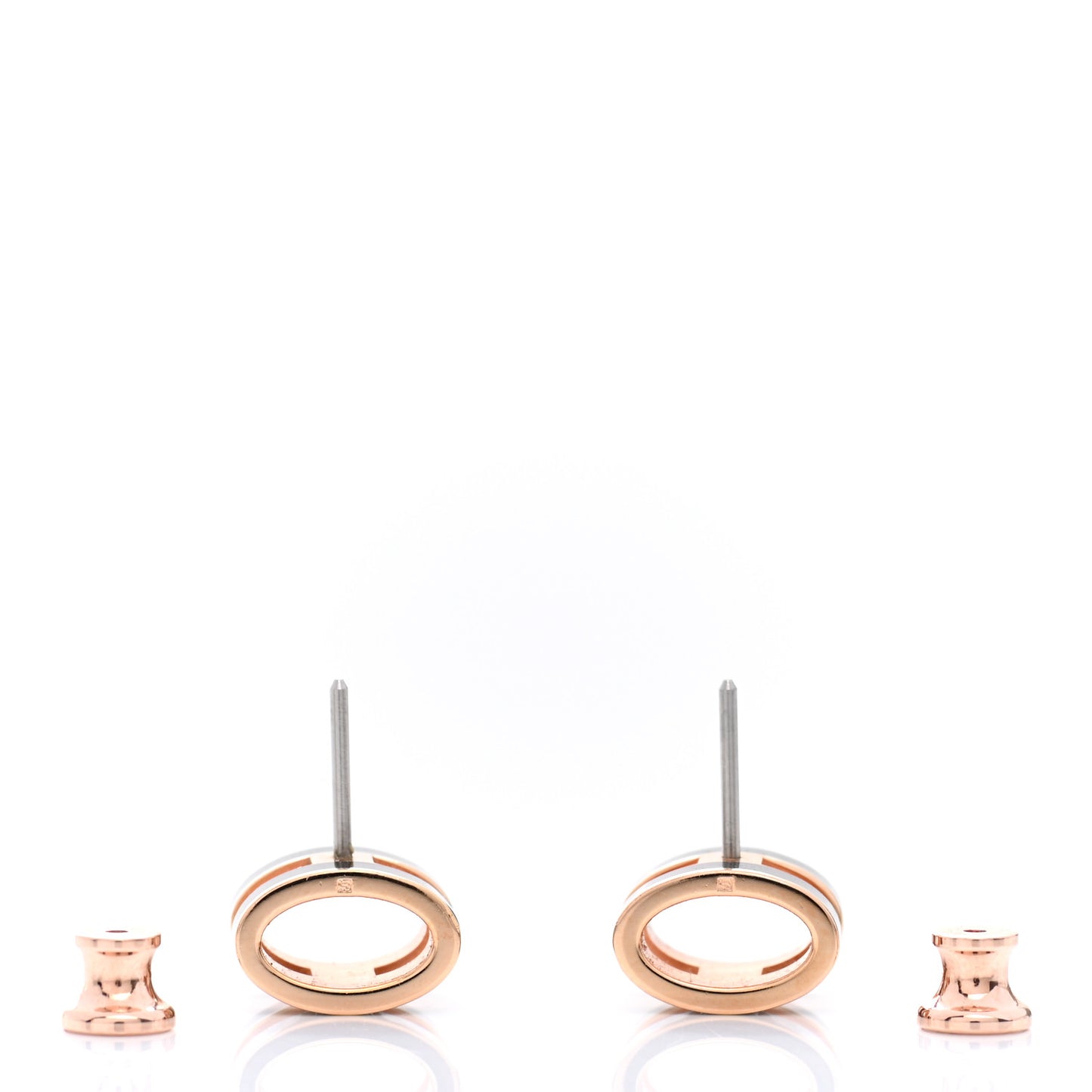 Rose Gold Lacquered Pop H Earrings Black