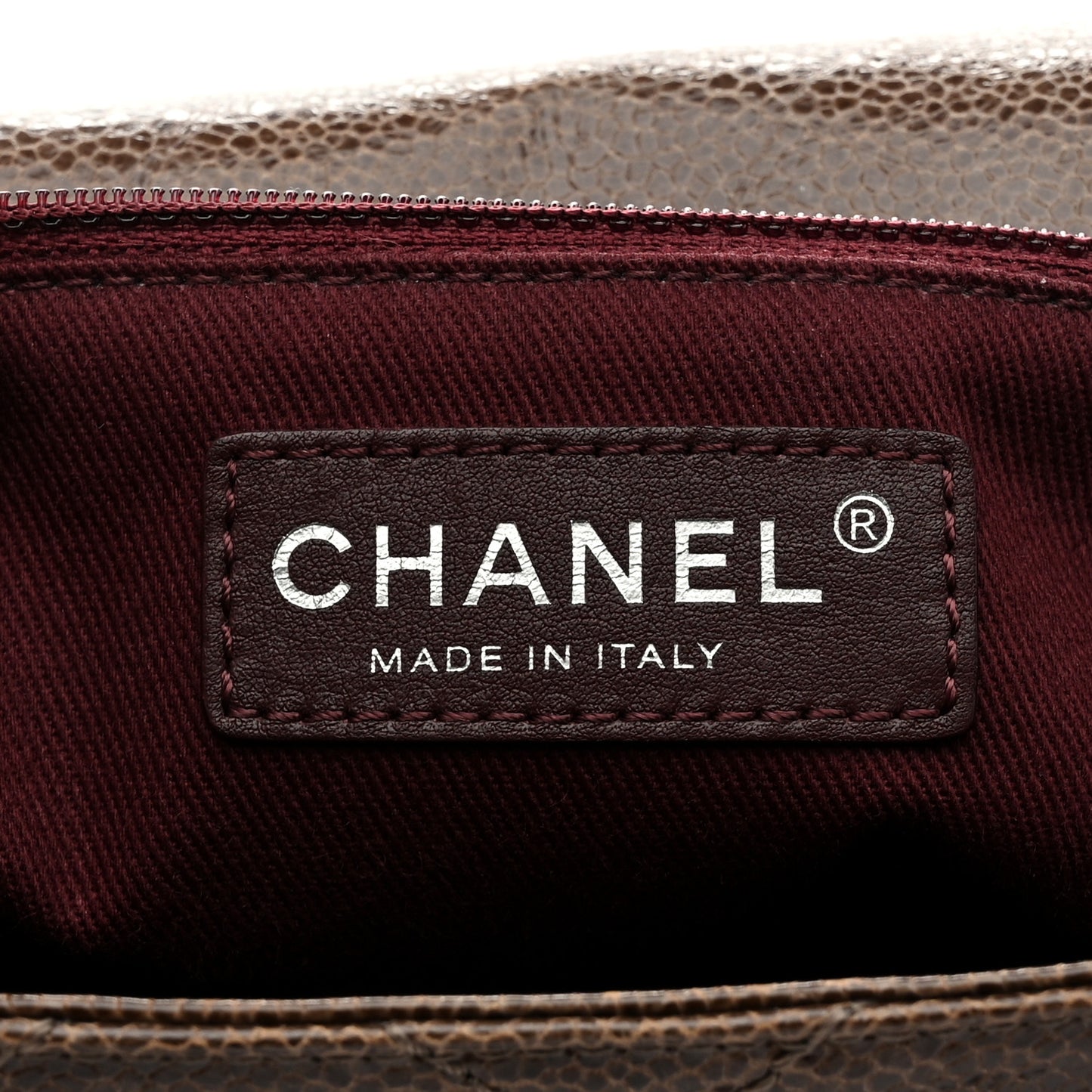 Crumpled Grained Calfskin Medium CC Crave Flap Brown