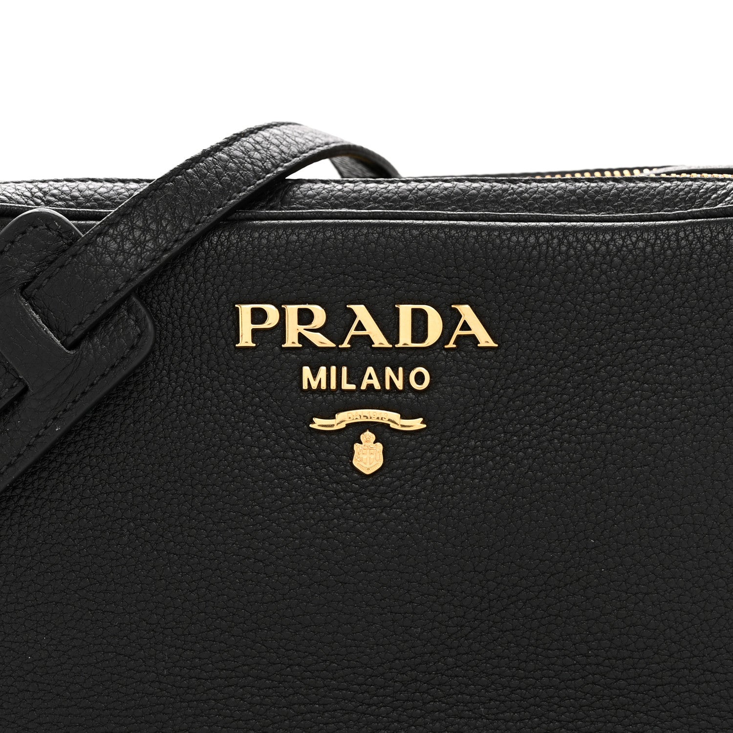 Prada Vitello Daino Medium Double Zip Shoulder Bag Black 9 of 12