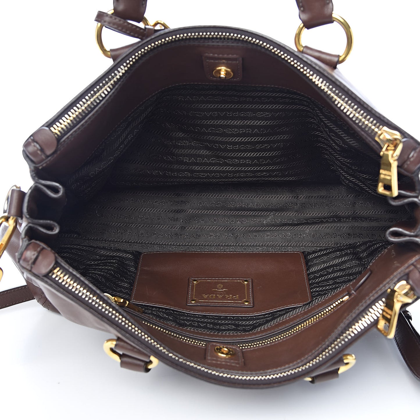 Soft Calf Double Zip Shoulder Bag Nocciolo