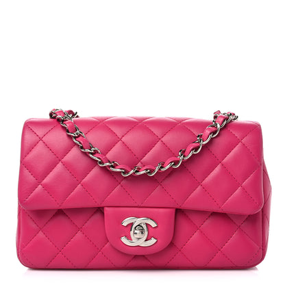 Chanel Lambskin Quilted Mini Rectangular Flap Fuchsia 1 of 11