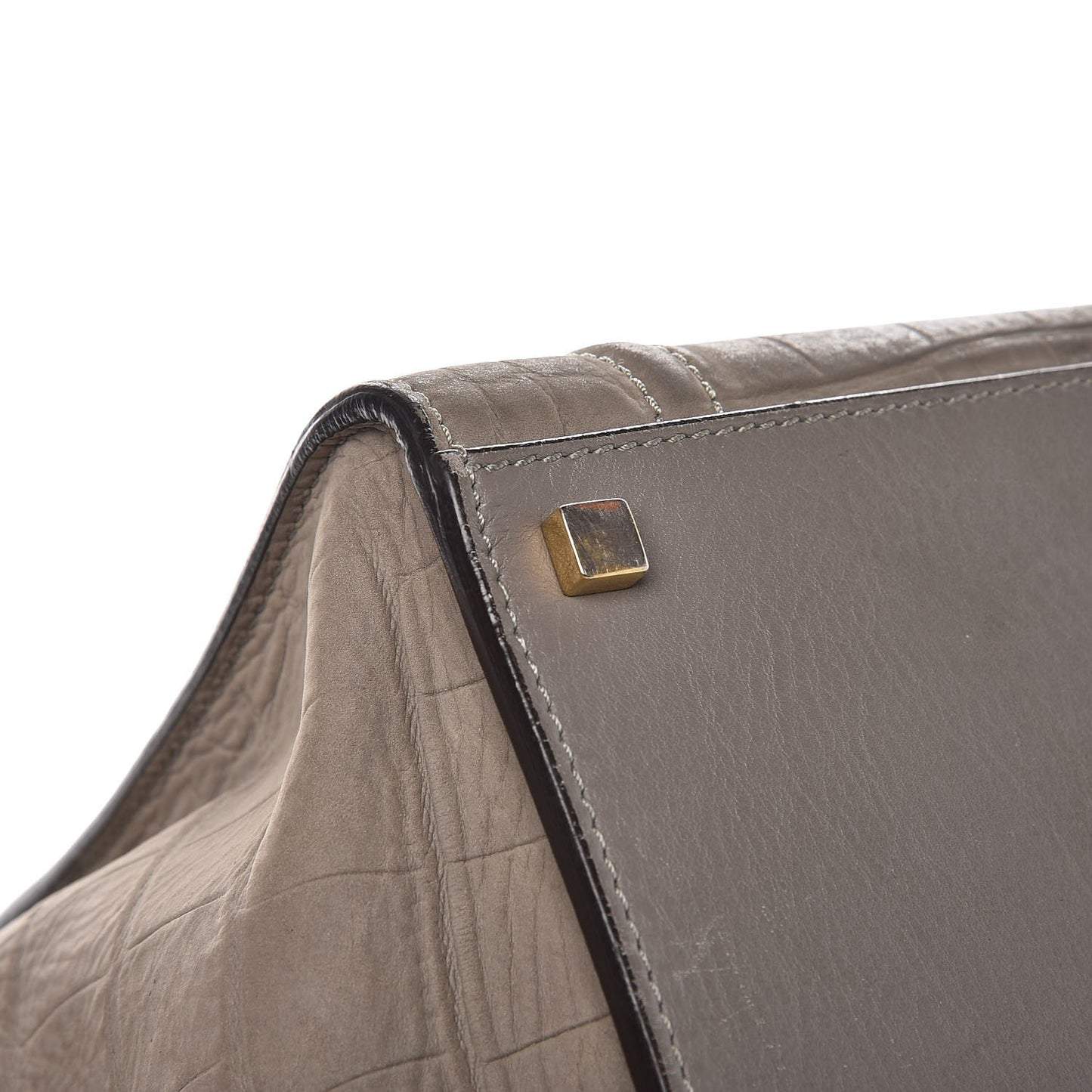 Crocodile Embossed Nubuck Medium Phantom Luggage Grey