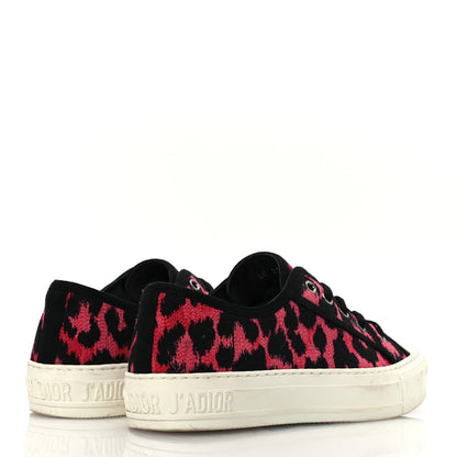 Christian Dior Canvas Leopard Embroidered Womens Walk N Dior Low Top Sneakers 37.5 Framboise 5 of 15