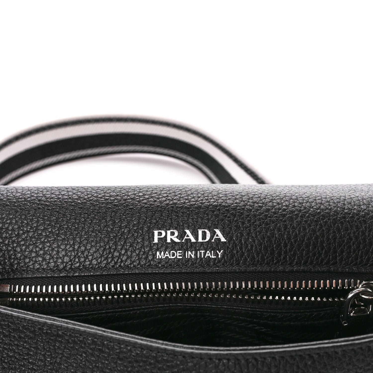 Prada Vitello Daino Soft Flap Crossbody Black 6 of 11