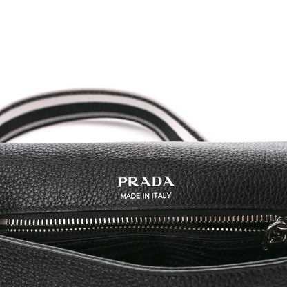 Prada Vitello Daino Soft Flap Crossbody Black 6 of 11