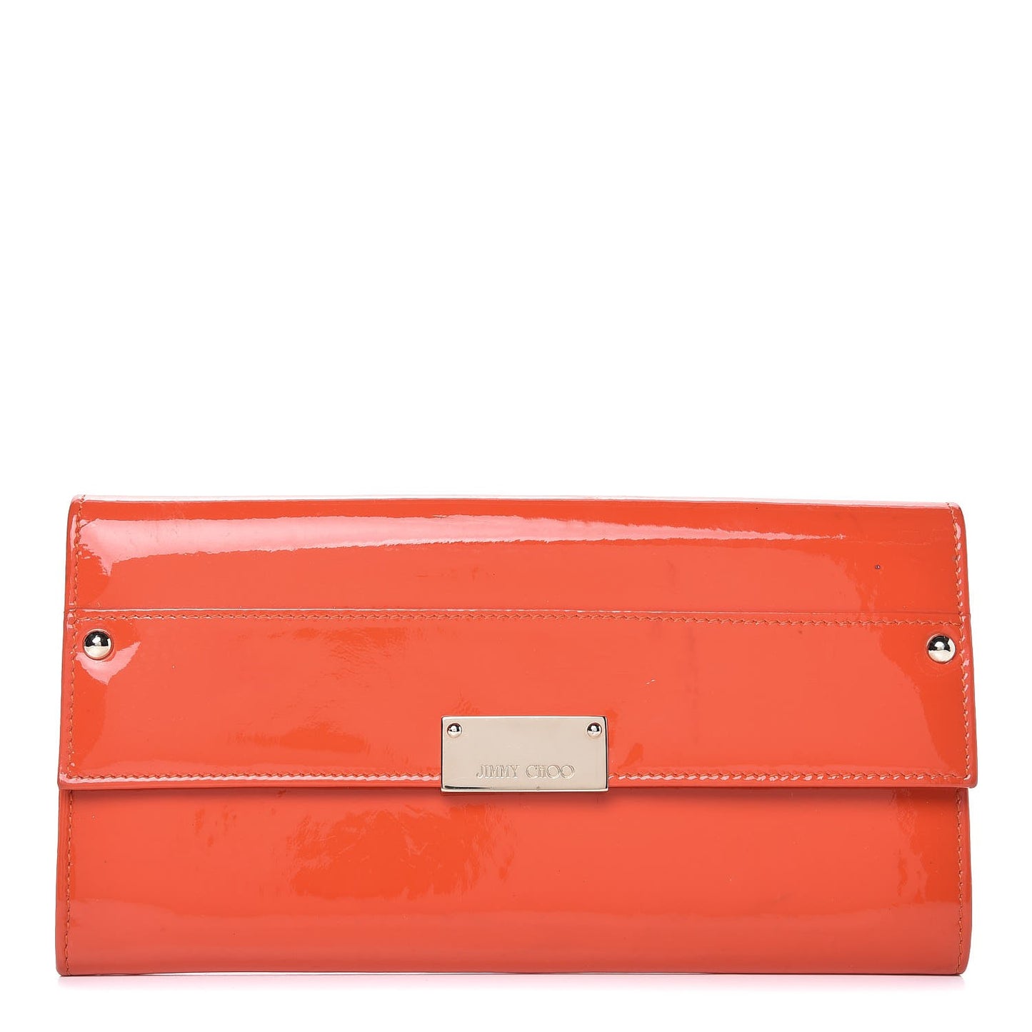 Patent Reese Clutch Wallet Orange