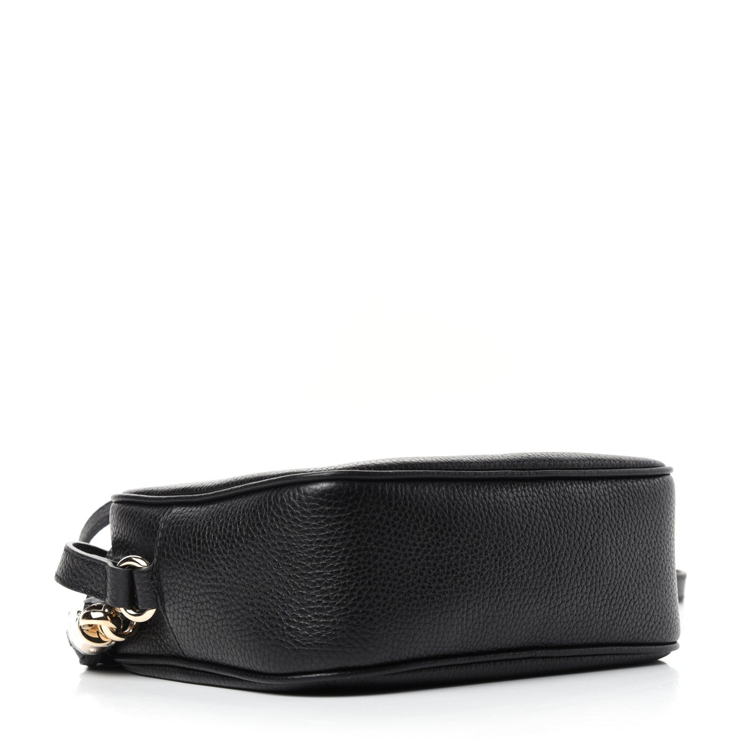 Pebbled Calfskin Small Soho Disco Bag Black