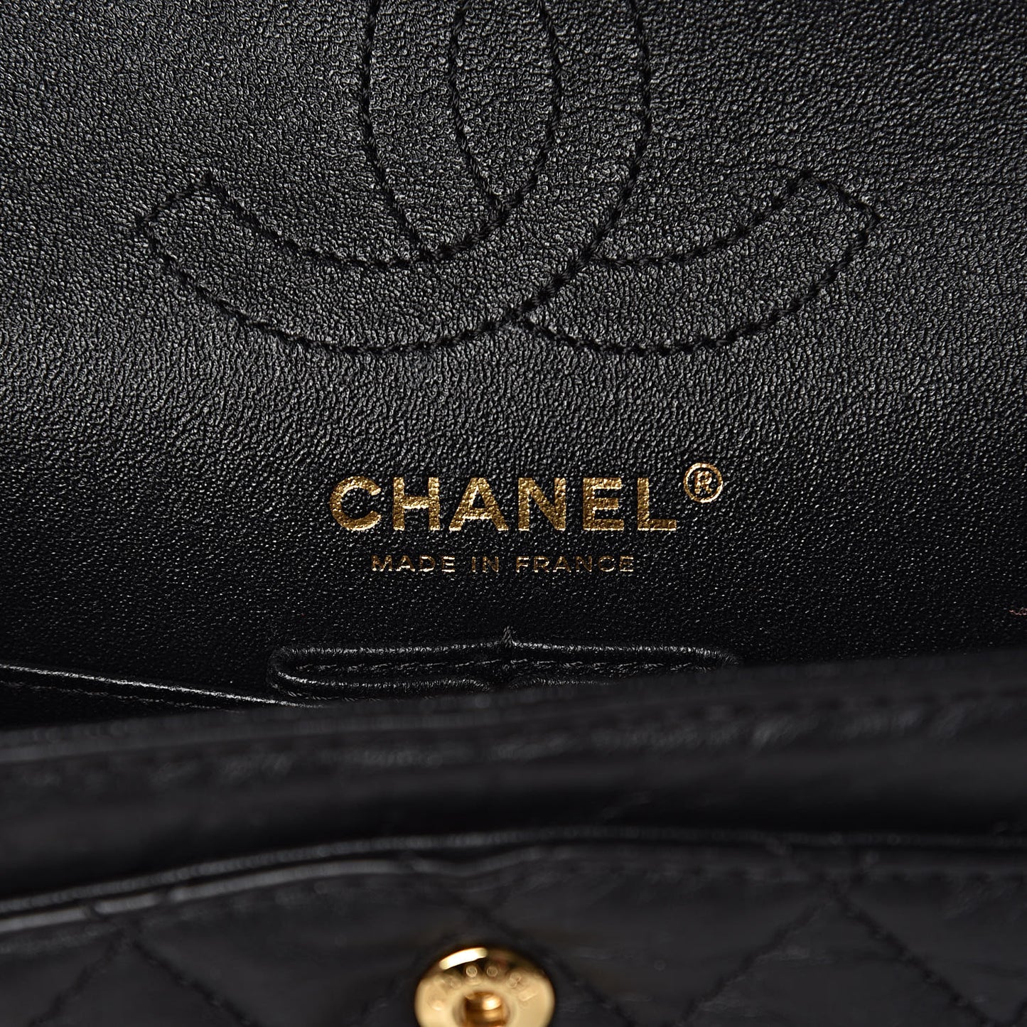Aged Calfskin Quilted 2.55 Reissue 224 Flap Black