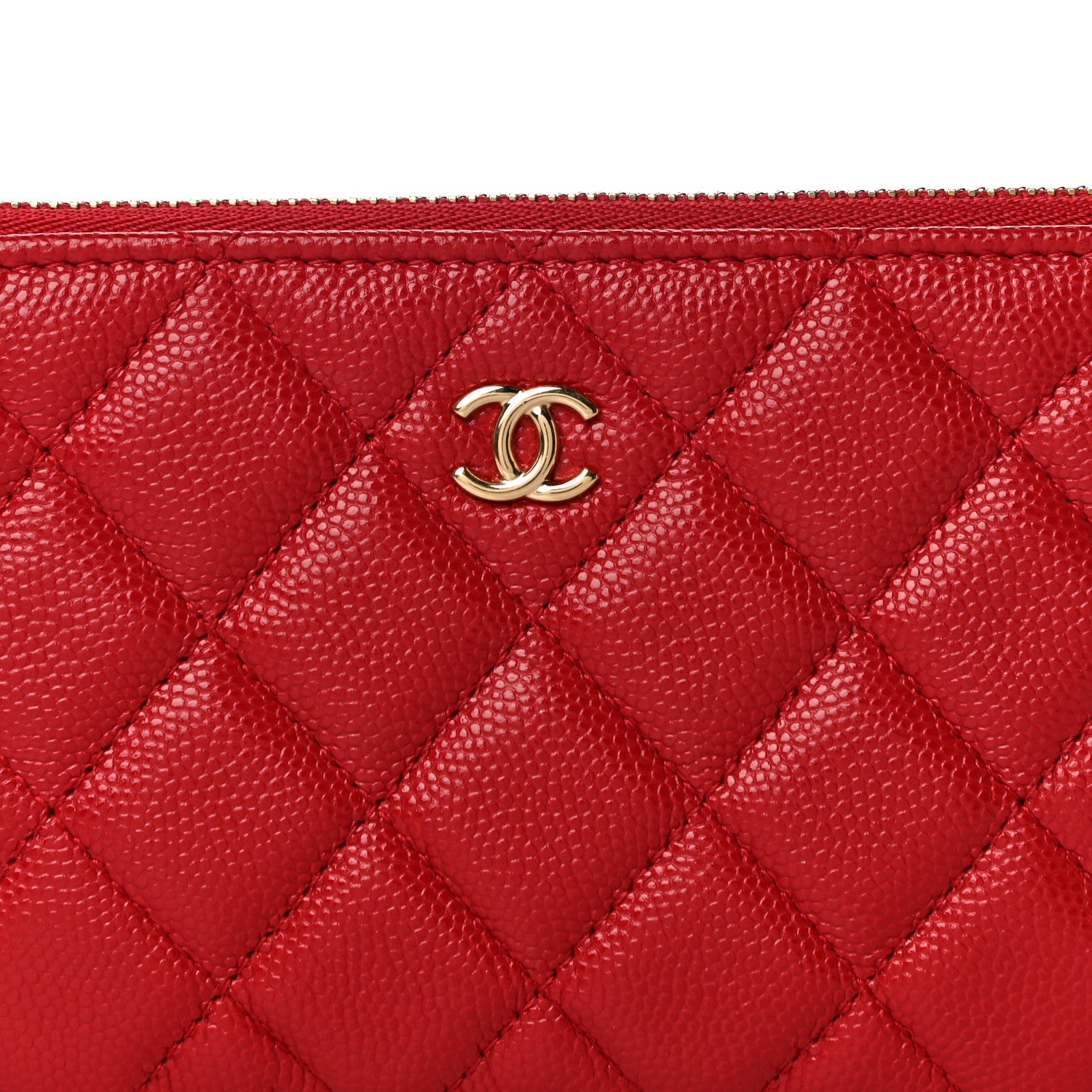 Chanel Caviar Quilted Small Cosmetic Case Red 9 of 12