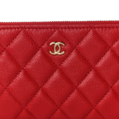 Chanel Caviar Quilted Small Cosmetic Case Red 9 of 12