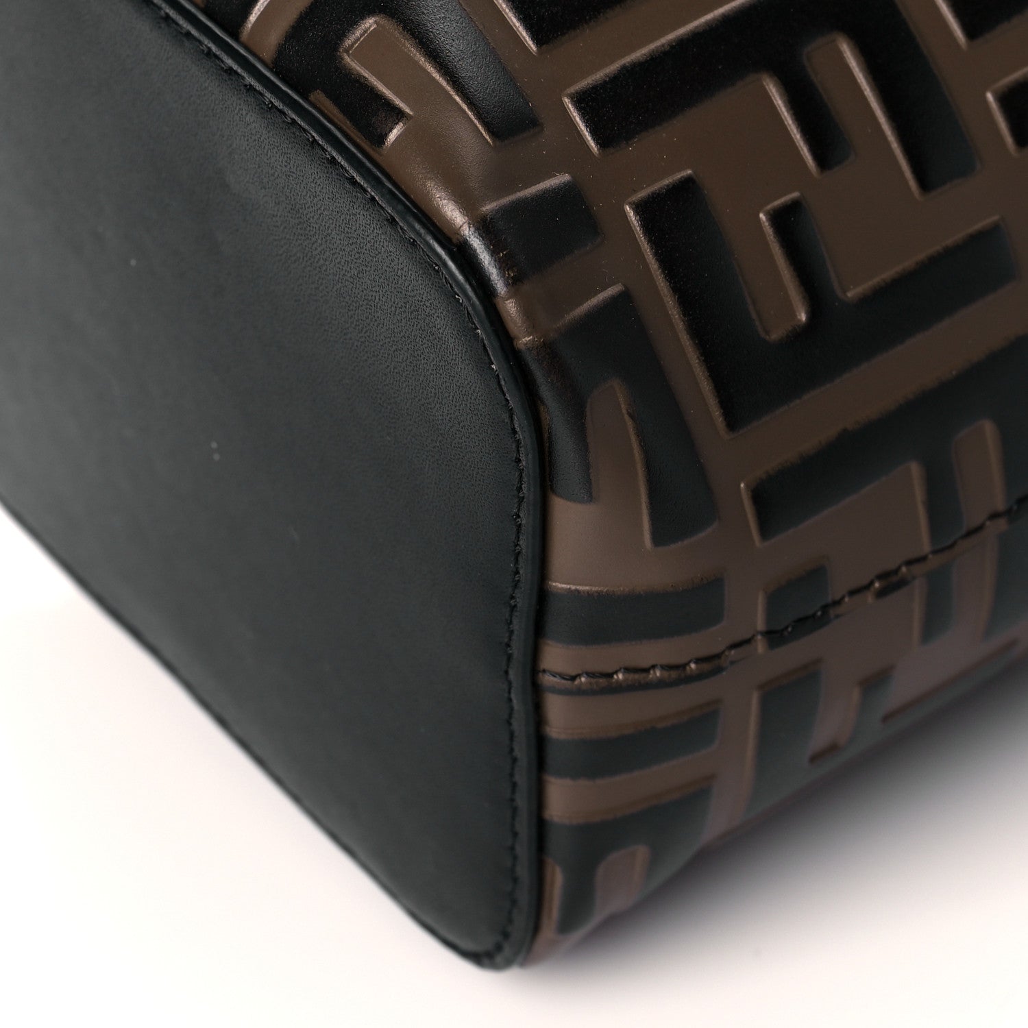 Fendi Vitello Liberty F is Fendi Bi-Color FF 1974 Embossed Mini Mon Tresor Bucket Bag Maya Black 11 of 11