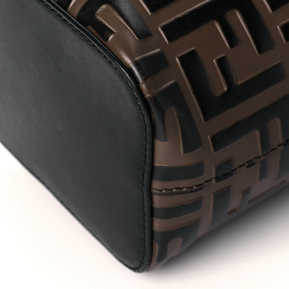 Fendi Vitello Liberty F is Fendi Bi-Color FF 1974 Embossed Mini Mon Tresor Bucket Bag Maya Black 11 of 11