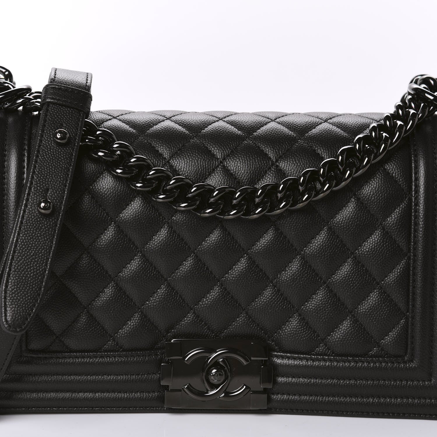 Chanel Caviar Quilted Medium Boy Flap So Black 10 of 11