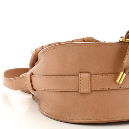 Chloe Calfskin Whipstitch Mini Marcie Round Crossbody Bag Light Tan 9 of 11