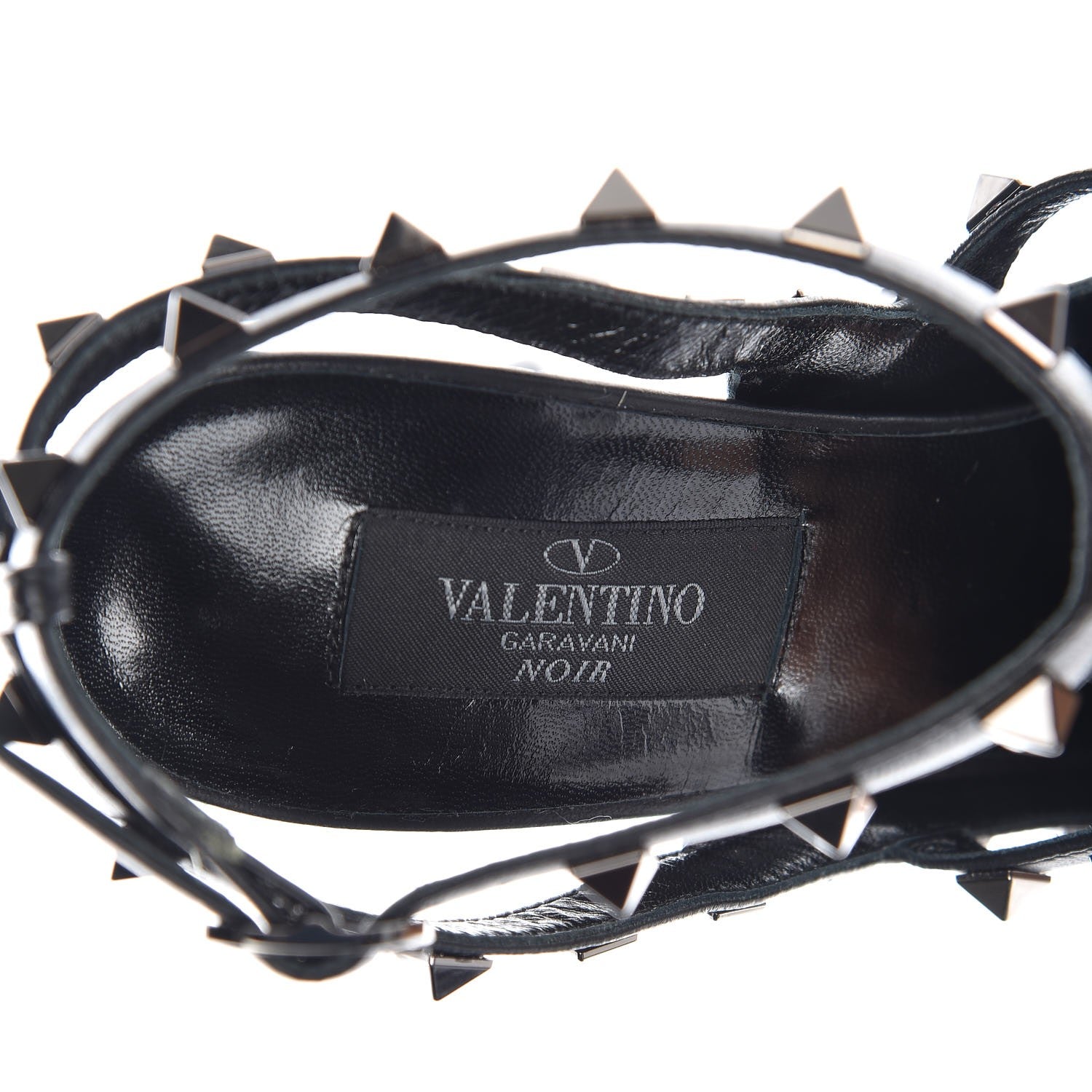 Valentino Garavani Nappa Rockstud Ankle Strap Pumps 38.5 Black 7 of 8