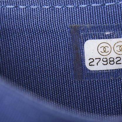 Chanel Caviar Quilted Boy Flap Card Holder Blue 8 of 9