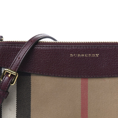 Burberry House Check Derby Peyton Crossbody Clutch Bag Mahogany Red 14 of 14