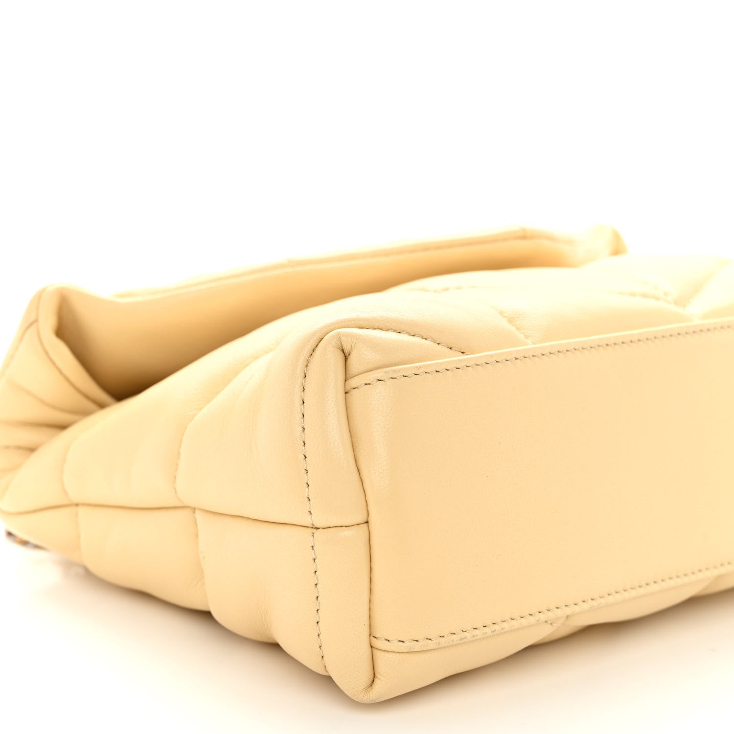 Saint Laurent Lambskin Quilted Toy Loulou Puffer Monogram Chain Satchel Jaune Pale 8 of 9