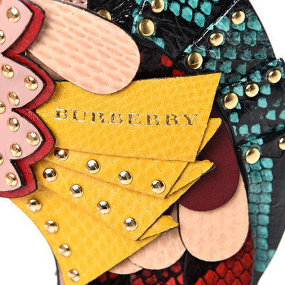 Burberry Calfskin Snakeskin Embossed Fish Bag Charm Multicolor 4 of 6