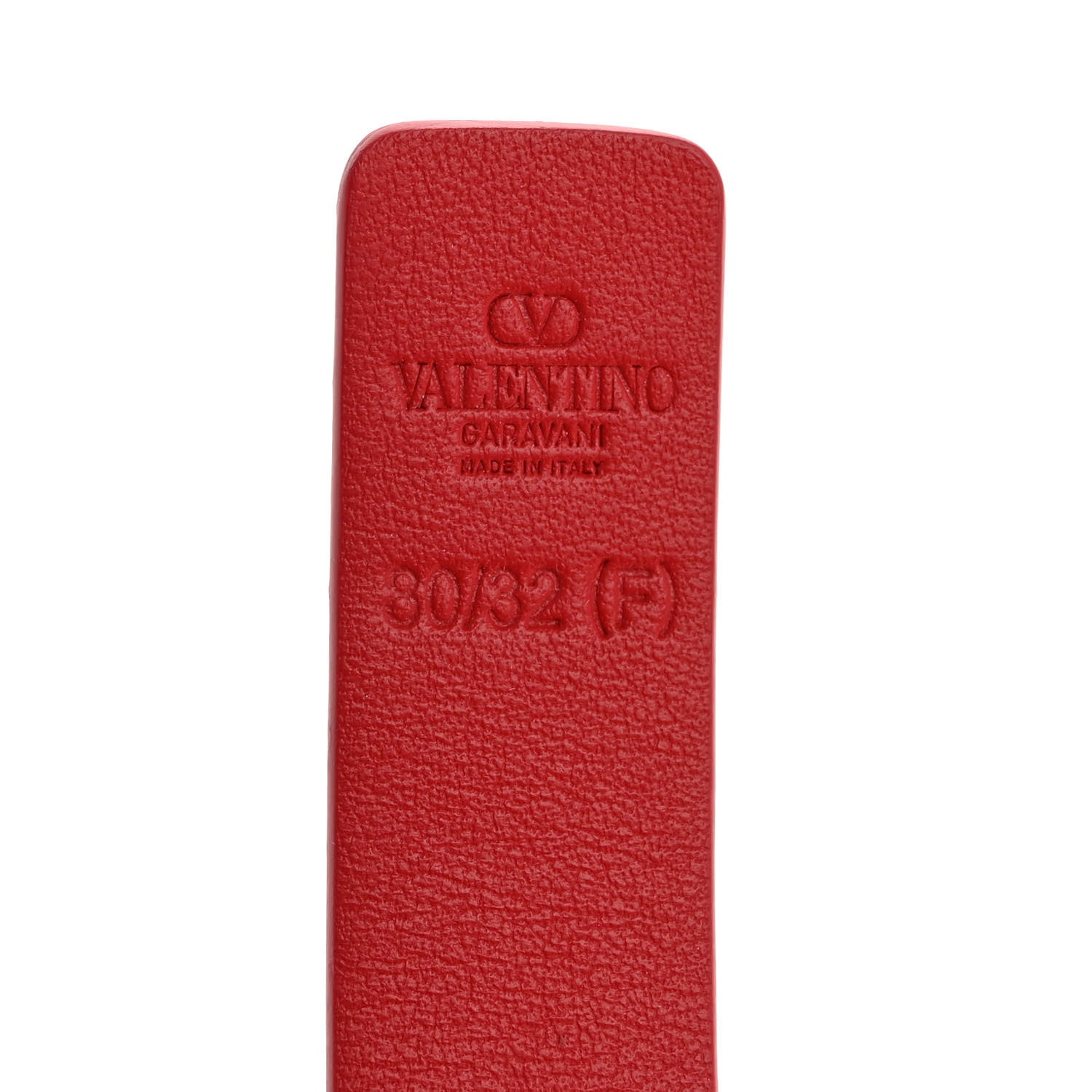 Valentino Garavani Glossy Calfskin Monochrome VLogo 20mm Belt 80 32 Rouge Pur 5 of 6