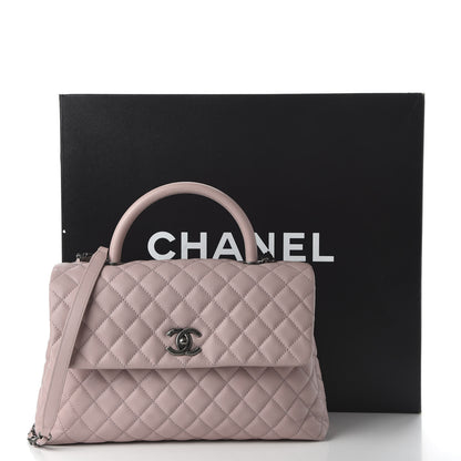 Chanel Caviar Quilted Medium Coco Handle Flap Light Pink 12 of 12
