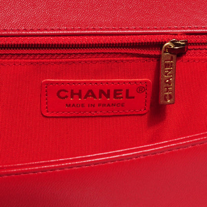 Chanel Lambskin Boy New Medium Flap Red 6 of 9