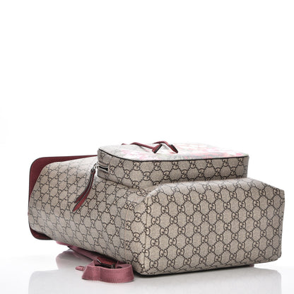 Gucci GG Supreme Monogram Blooms Medium Single Buckle Backpack Beige Multicolor Dry Rose 4 of 8