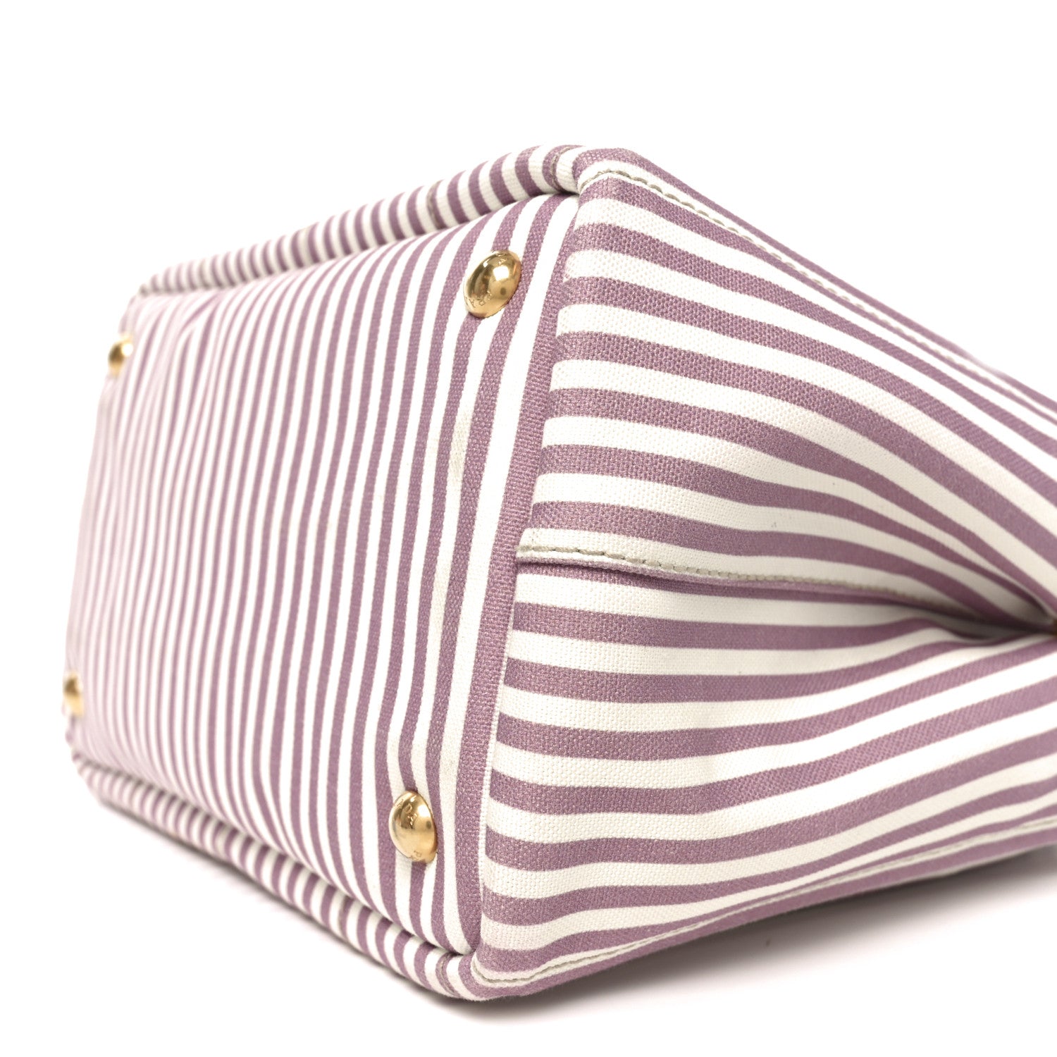 Prada Canapa Striped Small Logo Tote Alabastro 9 of 9