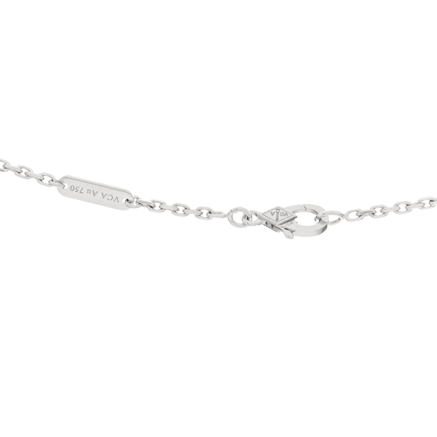 18K White Gold Diamond Magic Alhambra Long Necklace