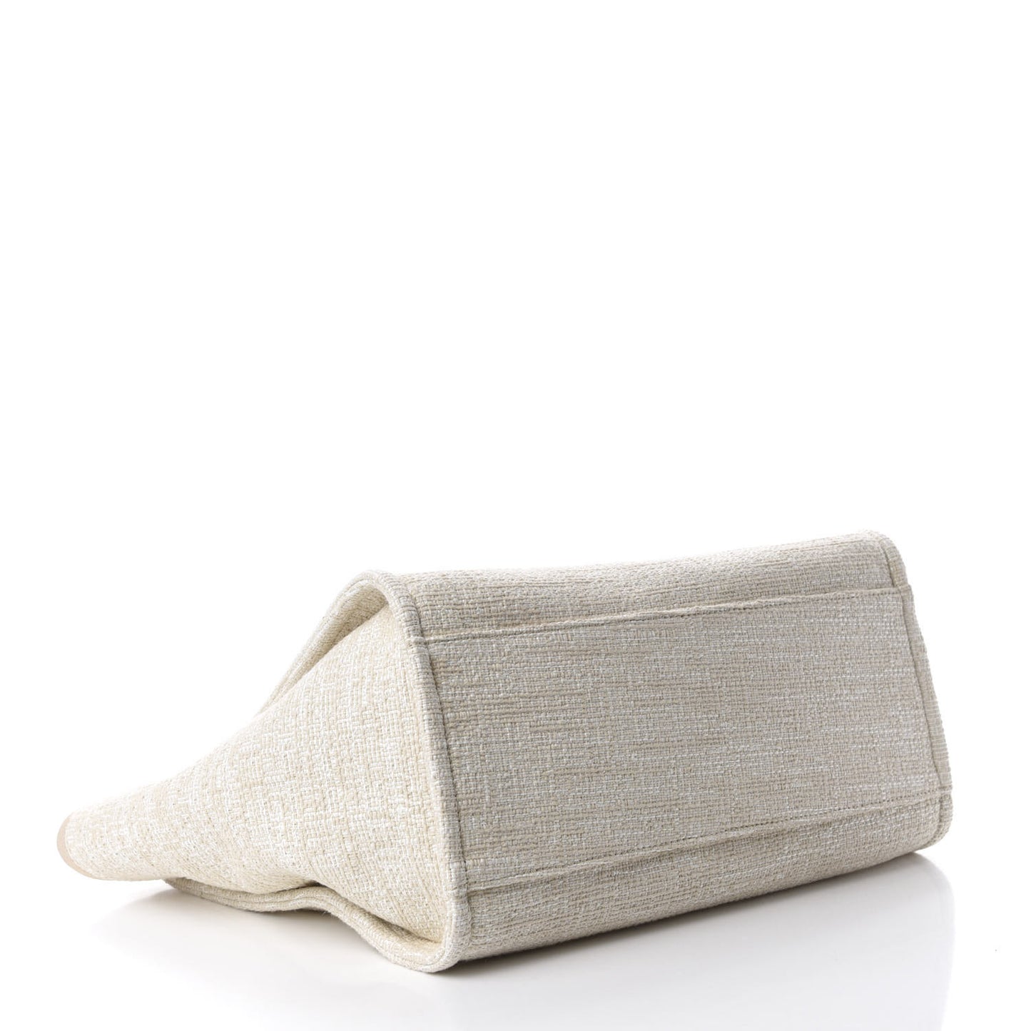 Mixed Fibers Calfskin Medium Deauville Tote Light Beige