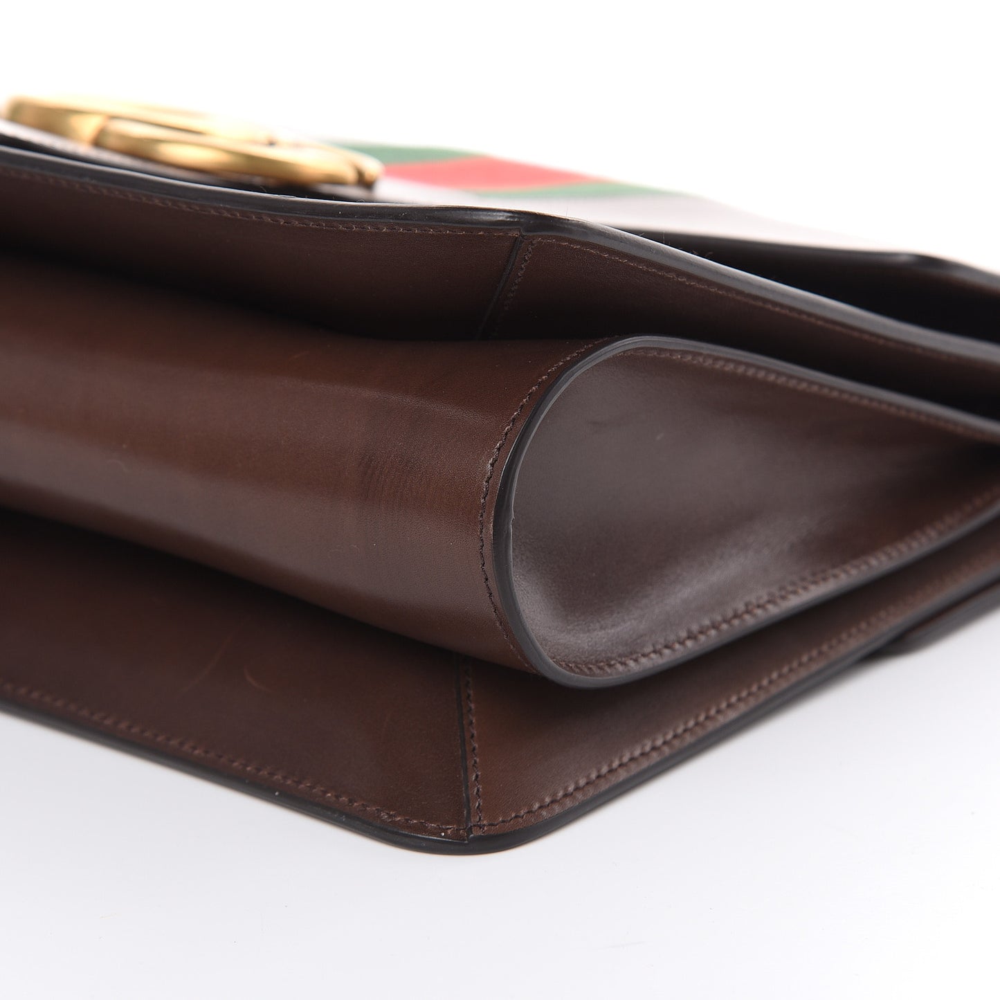 Tuscany Lux Calfskin Web GG Marmont Shoulder Bag Fondent