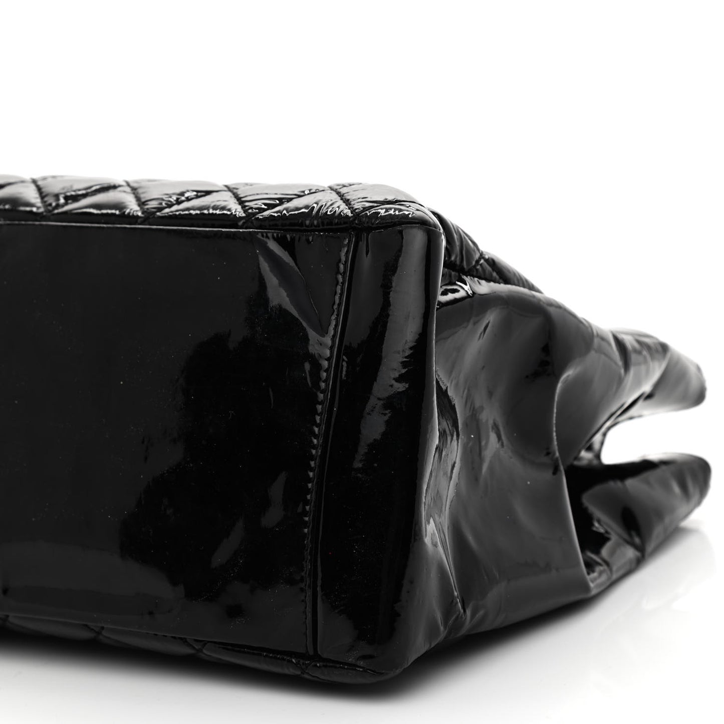 Patent Quilted Grand Shopping Tote GST Black