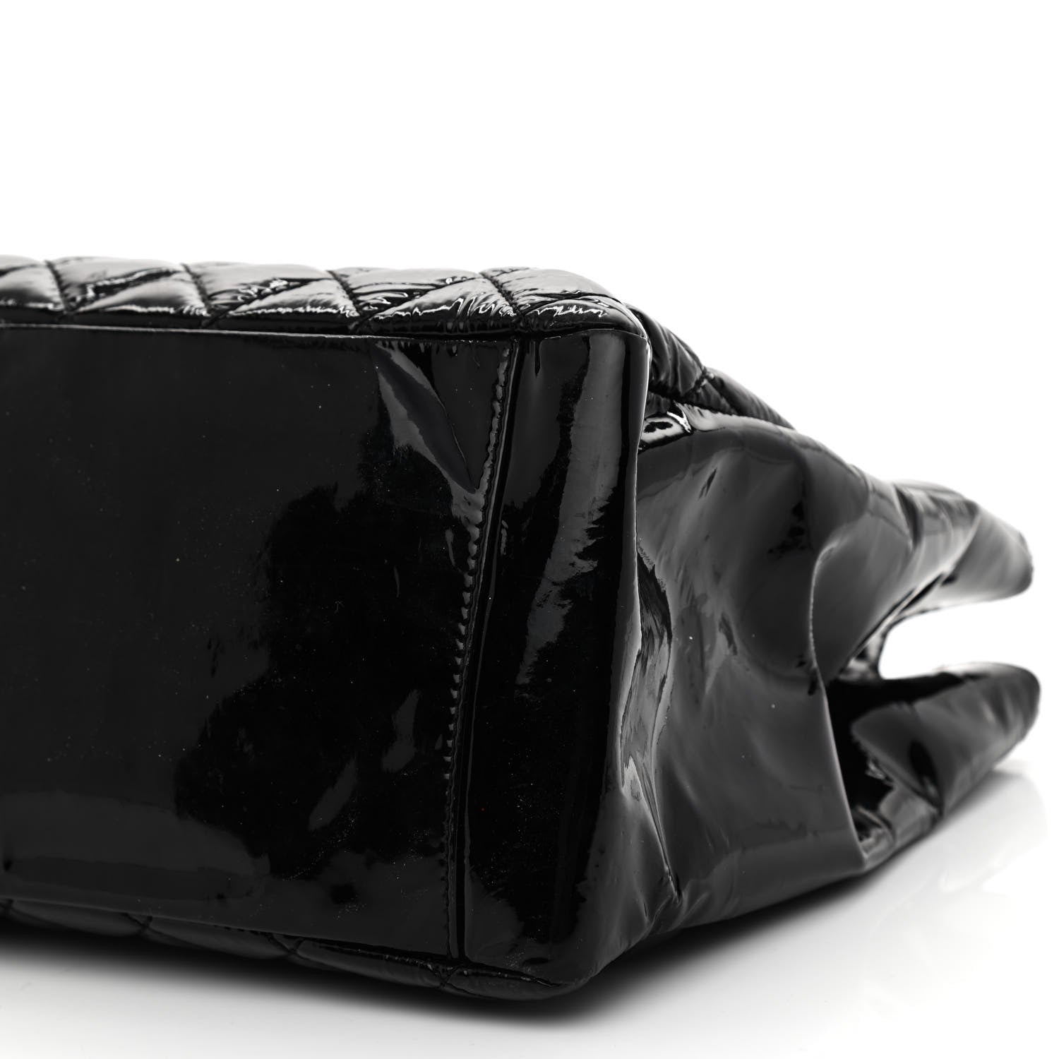 Chanel Patent Quilted Grand Shopping Tote GST Black 10 of 11