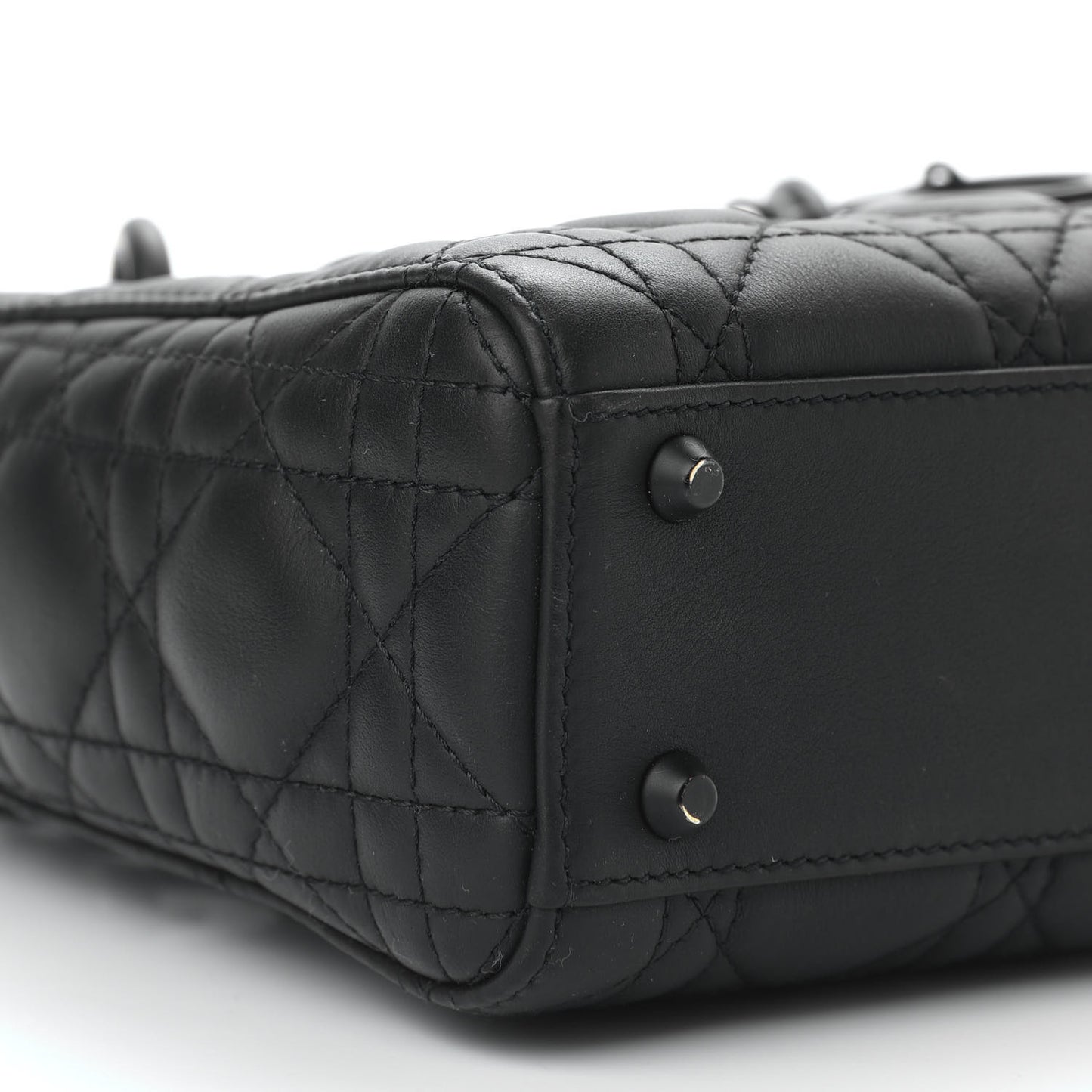 Ultra Matte Calfskin Cannage Mini Lady Dior Black
