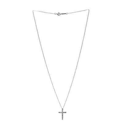 Tiffany Platinum Diamond Small Cross Pendant Necklace 3 of 6