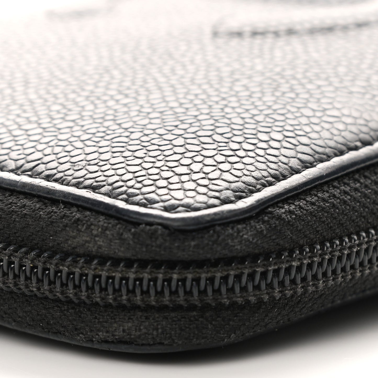 Caviar Large Timeless CC Zip Around Organizer Wallet Black