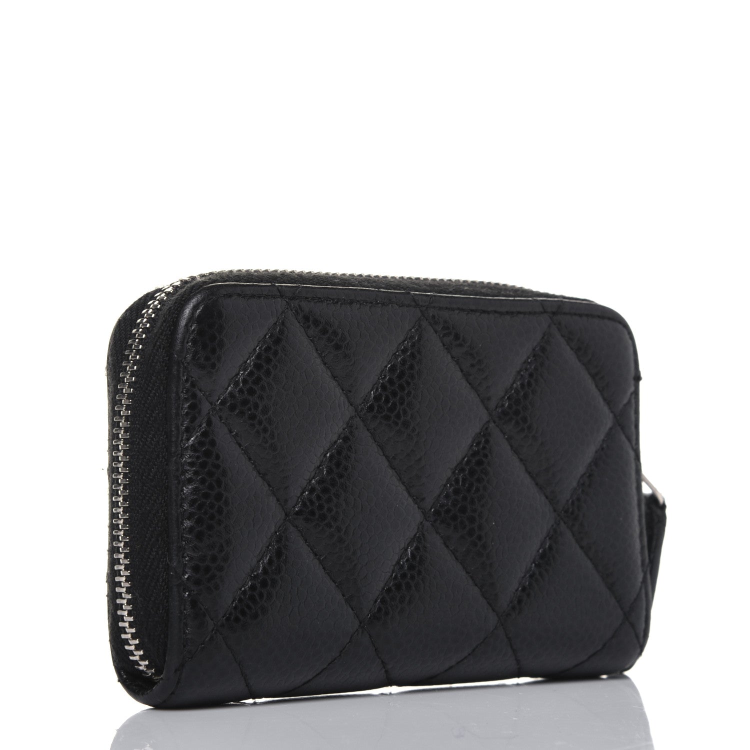 Chanel Caviar Quilted Zip Coin Purse Black 3 of 14