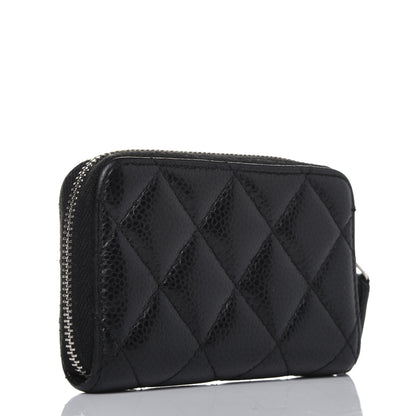Chanel Caviar Quilted Zip Coin Purse Black 3 of 14