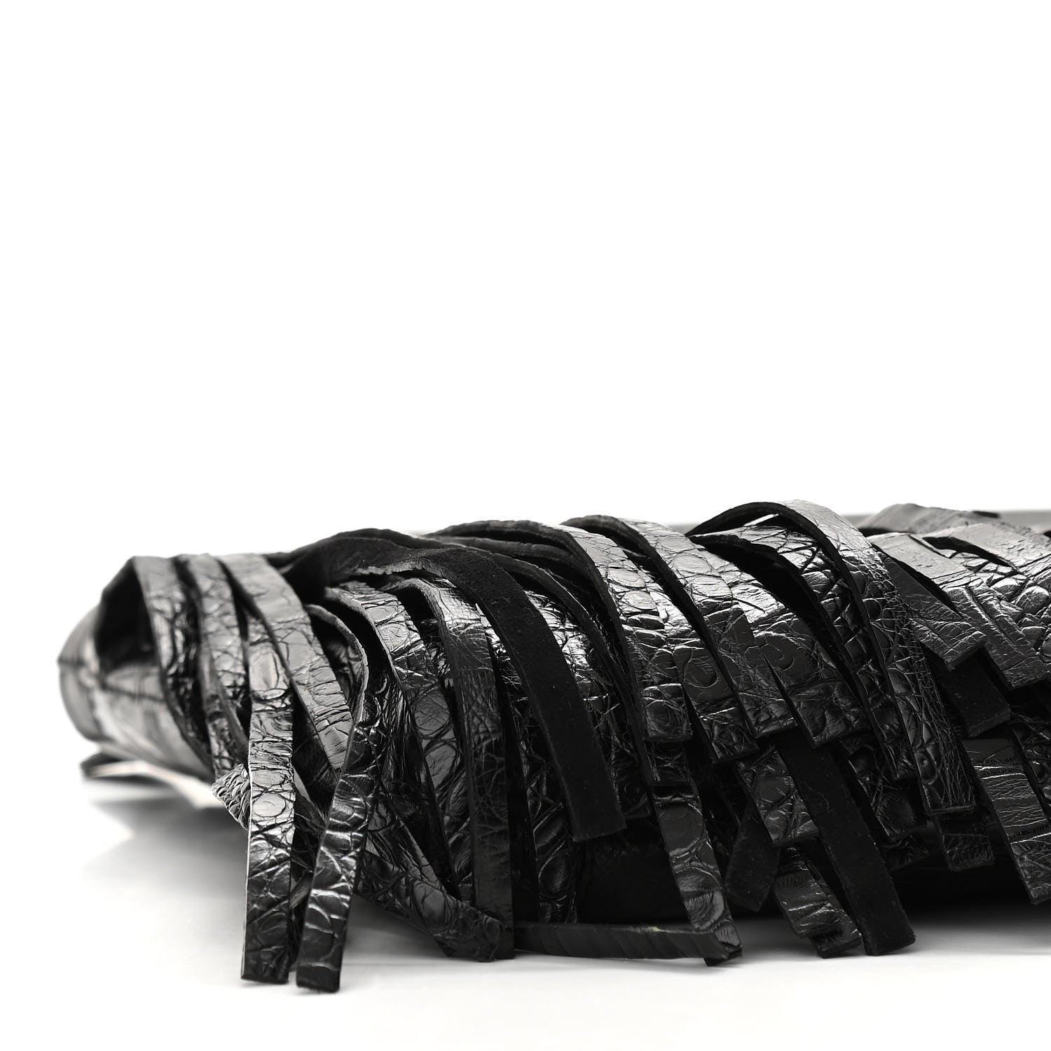 Nancy Gonzalez Crocodile Fringe Crossbody Clutch Black 9 of 10